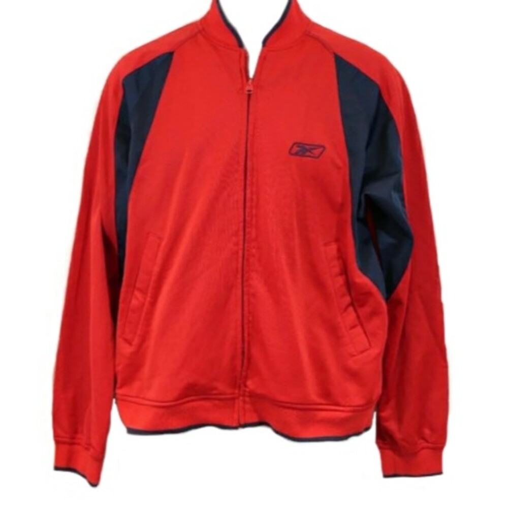 Reebok Red Full Zip Track Jacket Medium Streetwear Athleisure activewear